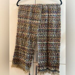 Guillaume de Mons Paris Scarf Mohair Wool Acrylic Blend Fringe multicolor